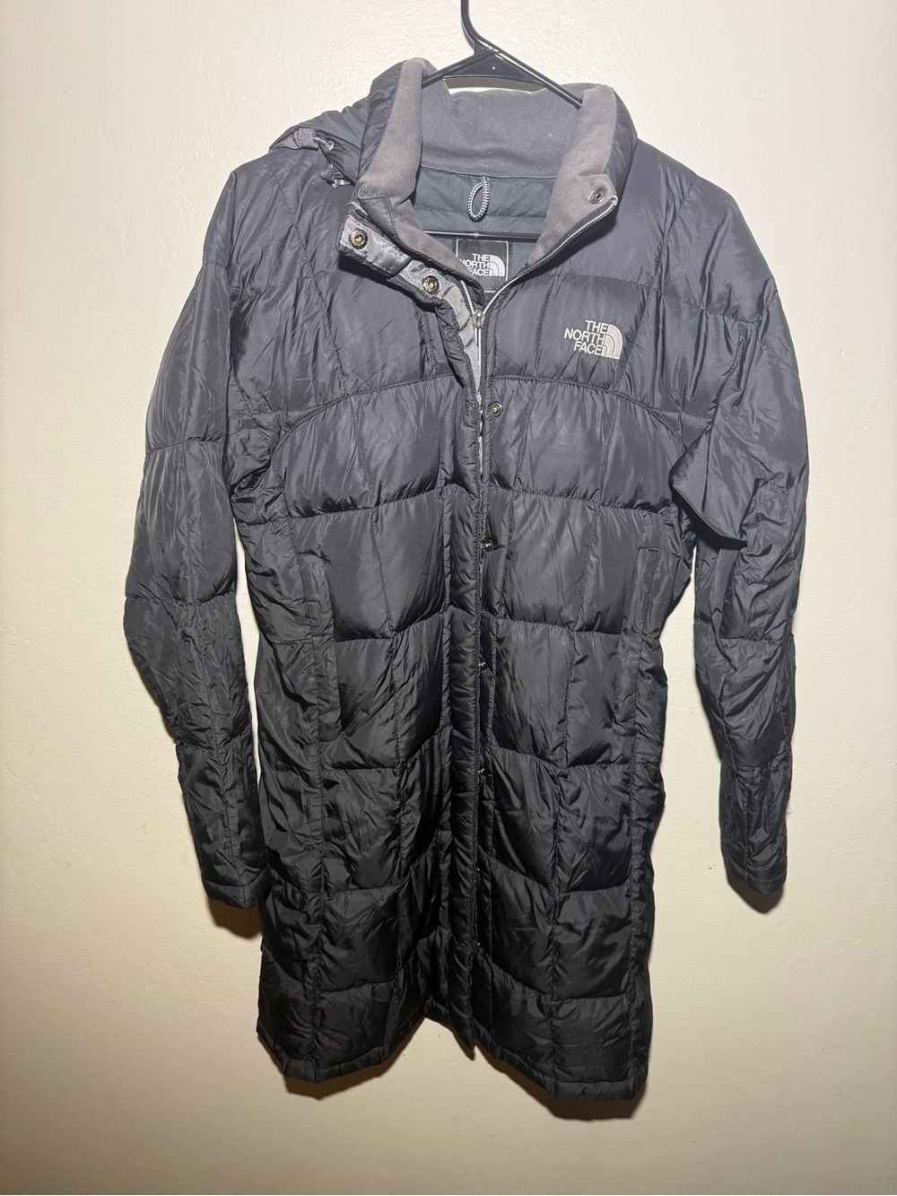 The North Face Women Black Long Puffer Coat with Hood